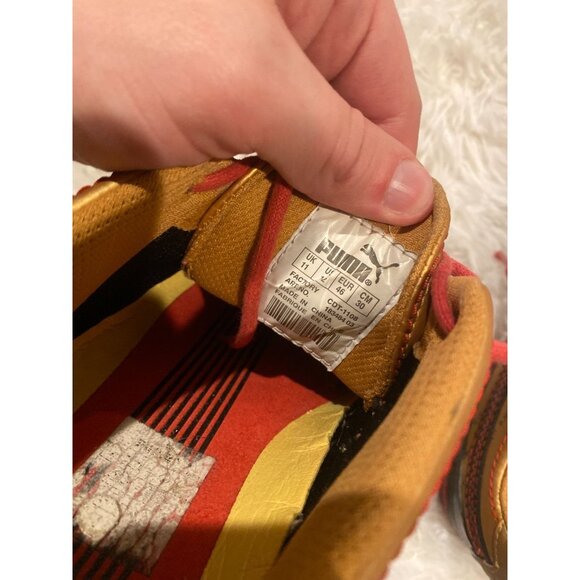 Vintage 90s Y2K Uganda Puma Cell Meio Special Edition Size 12 Signed Shoes Gold - Picture 5 of 12